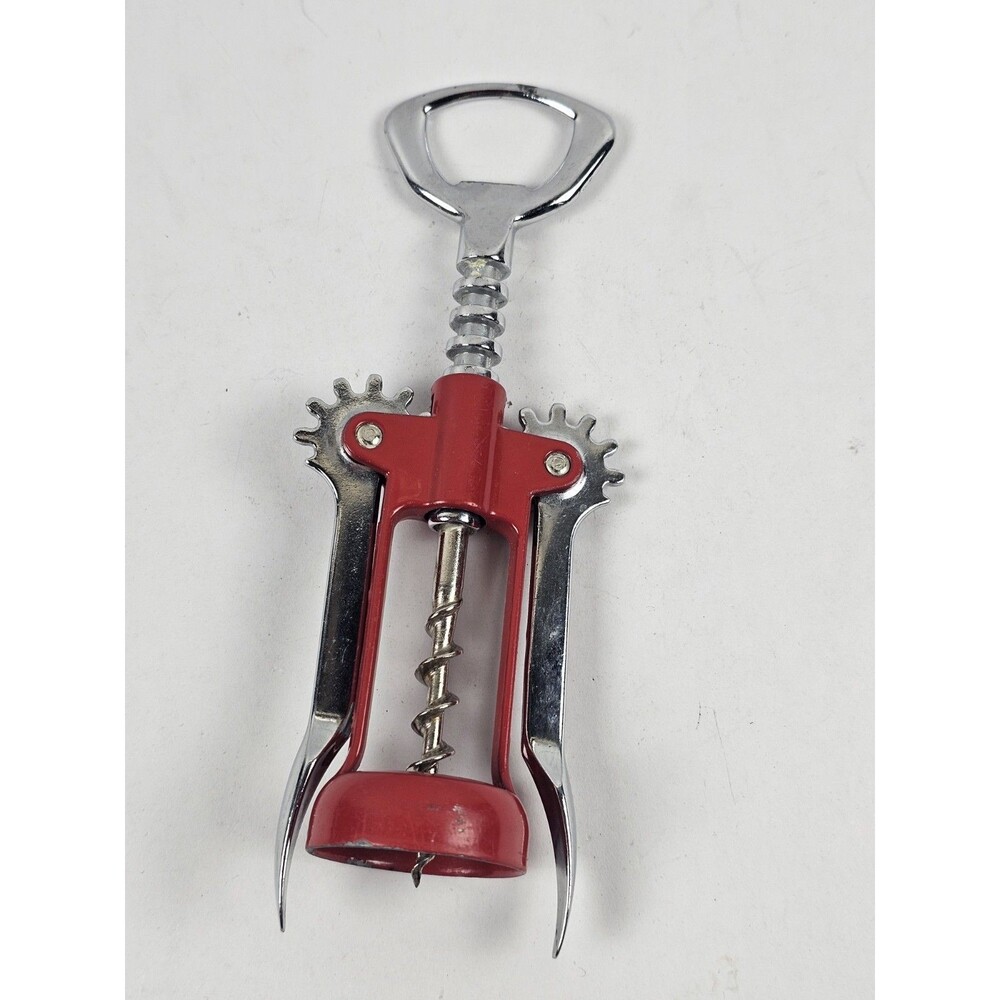Vintage SWING-A-WAY Made in Italy Red Corkscrew Winged Wine Bottle Opener